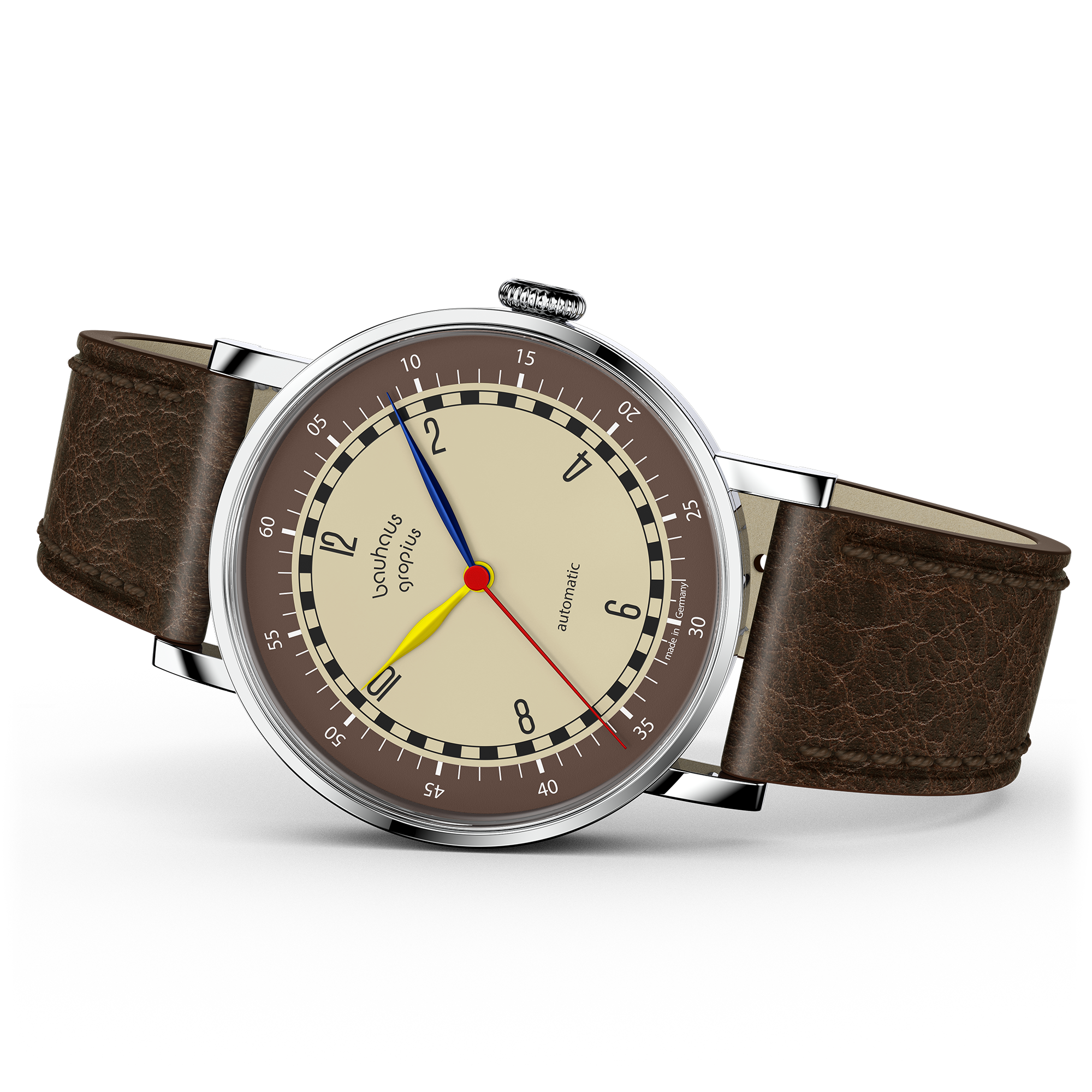 Bauhaus Walter Gropius "New Bauhaus Automatik" polshorloge – Gemaakt in Duitsland – Saffierglas – 38 mm