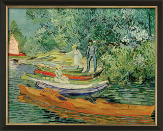 Billede "På bredden af Oise ved Auvers" (1890), indrammet von Vincent van Gogh