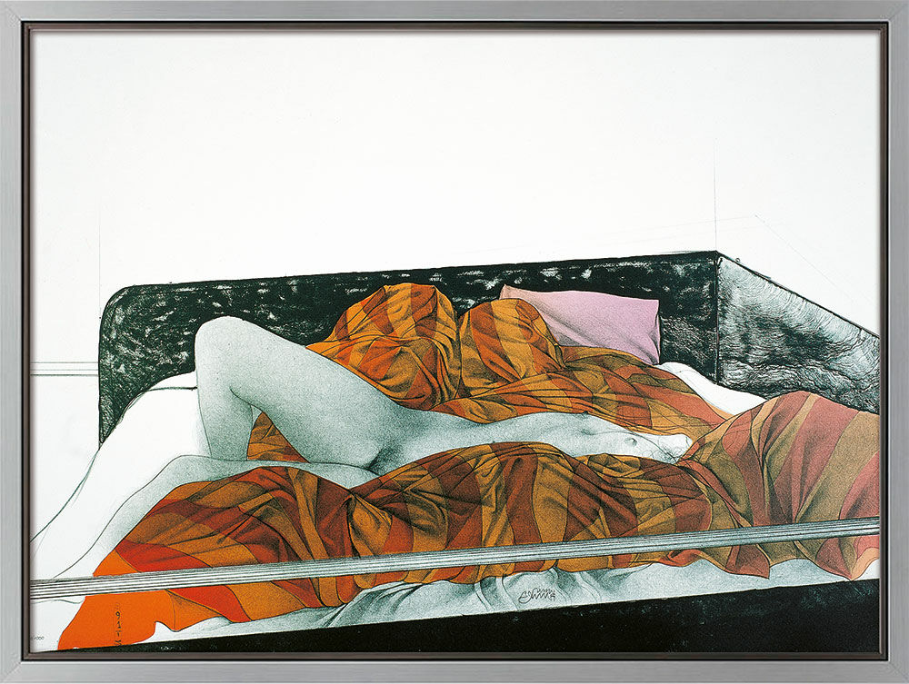 Picture "Il letto rigato" (1991), framed by Bruno Bruni