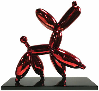 Sculpture "Happy Balloon Dog", red version by Miguel Guía