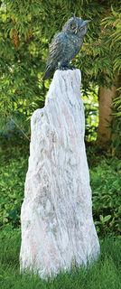 Garden sculpture "Long-Eared Owl" (version with column)