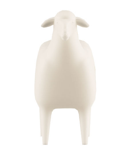 Designová stolička / stolek "The Sheep" v životní velikosti (vnitřní i venkovní), krémově-bílé provedení od Goodnight Light