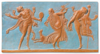 Mural relief "Faune and Bacchante", cast