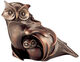 Skulptur "Eule mit Jungvogel", Bronze von Jochen Bauer
