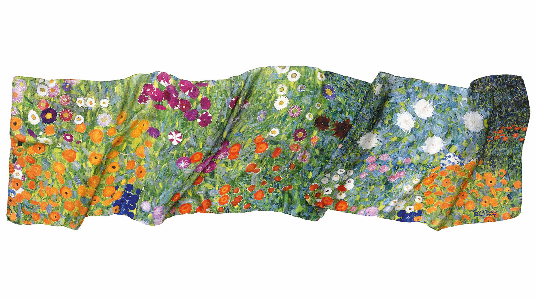 Silk scarf "Farmer's Garden" by Gustav Klimt