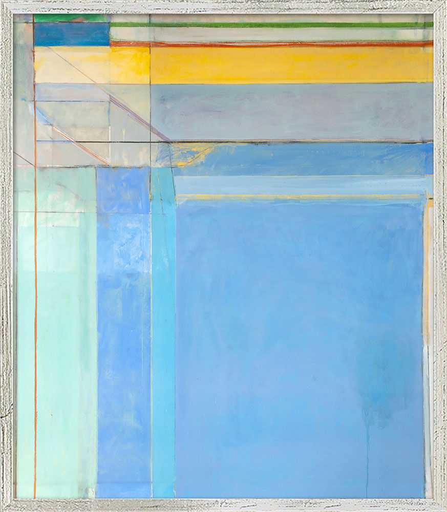 Bild "Ocean Park No. 79" (1975), Version silberfarben gerahmt von Richard Diebenkorn