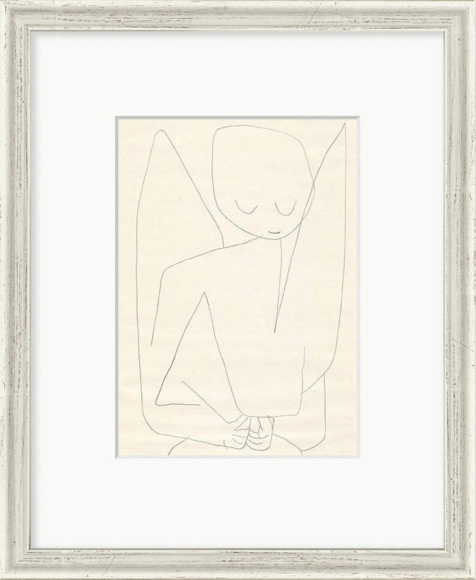 Bild "Vergesslicher Engel" (1939), gerahmt von Paul Klee
