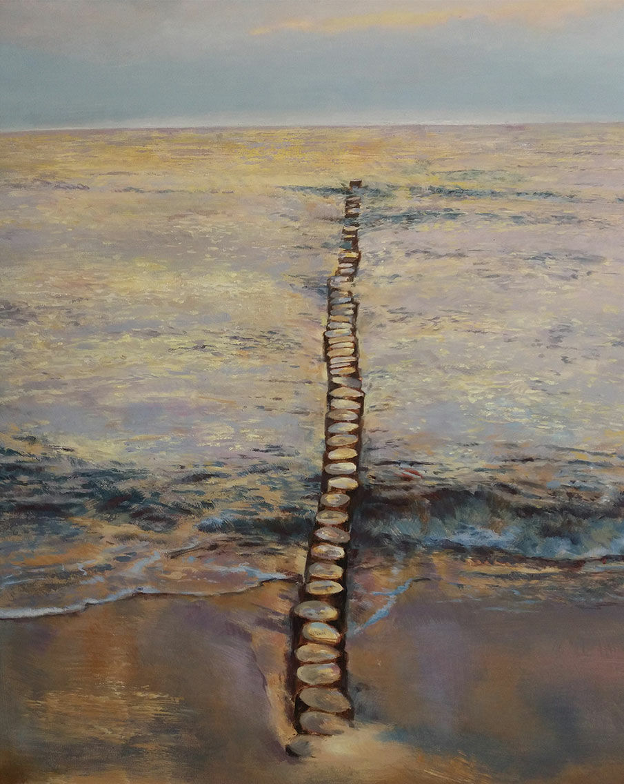 Picture "Horizon with Buhne" (2016) (Original / Unique piece), on stretcher frame by Monika Sieveking