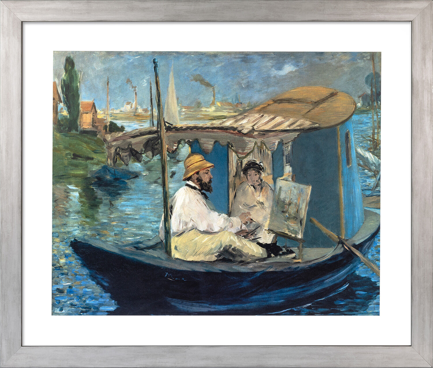 Bild "Die Barke" (1874), gerahmt von Edouard Manet