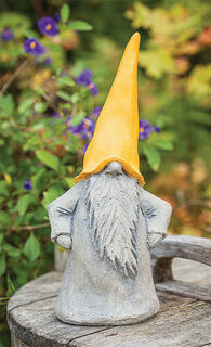 Gartenskulptur "Wichtel mit gelber Mütze", kleine Version