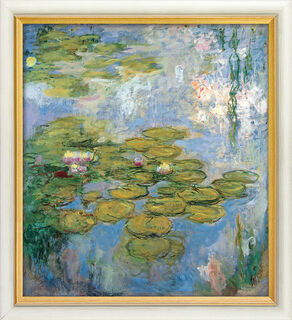 Bild "Seerosen - Nymphéas" (1916-19), gerahmt von Claude Monet