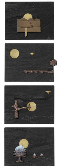 Set di 4 oggetti da parete "Ciclo delle stagioni"