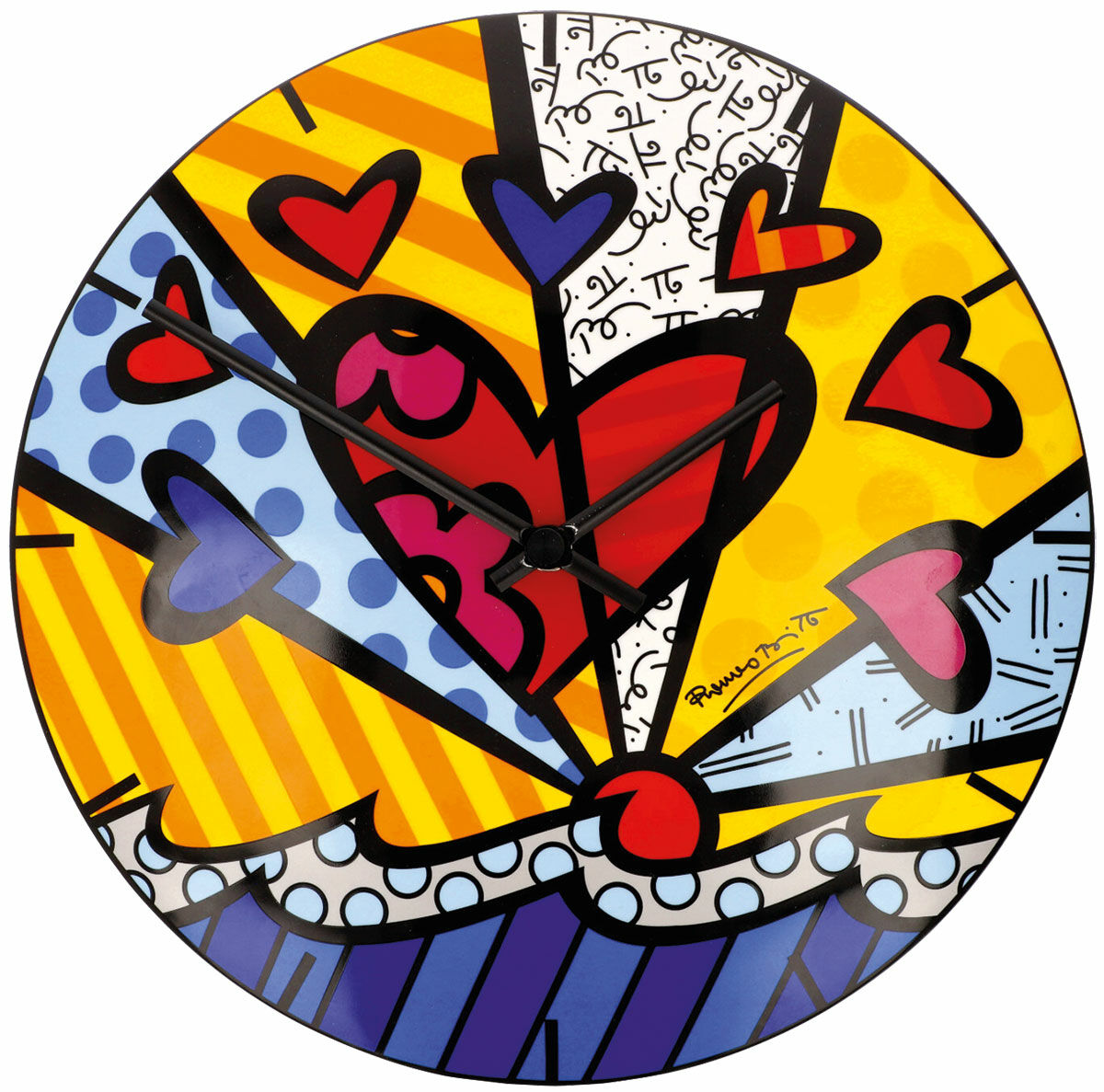 Wall clock "A New Day", porcelain by Romero Britto