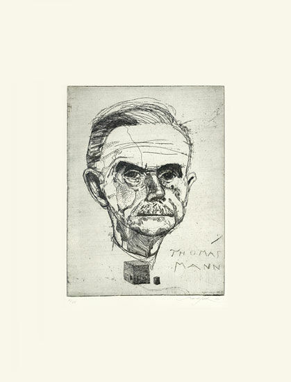 Beeld "Portret Thomas Mann" (2012), niet ingelijst von Welf Schiefer