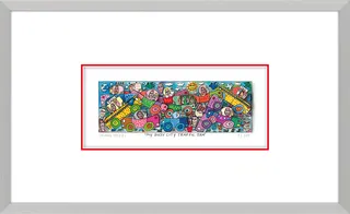 Tableau 3D "My Busy City Traffic Jam" (2016), encadrée de James Rizzi