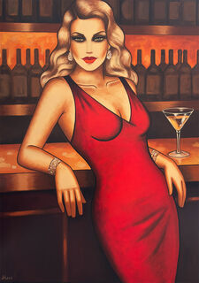 Bild "Red Allure - Femme Fatale Serie" (2025) (Original / Unikat), auf Keilrahmen