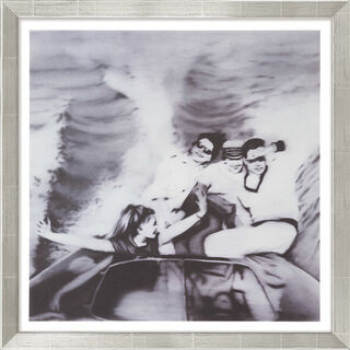 Bild "Motorboot" (1965), Version silberfarben gerahmt von Gerhard Richter