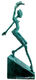 Skulptur "Walking Quietly" (2020), brons av Helge Leiberg