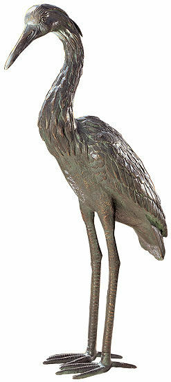 Sculpture de jardin "Héron cendré mâle", bronze