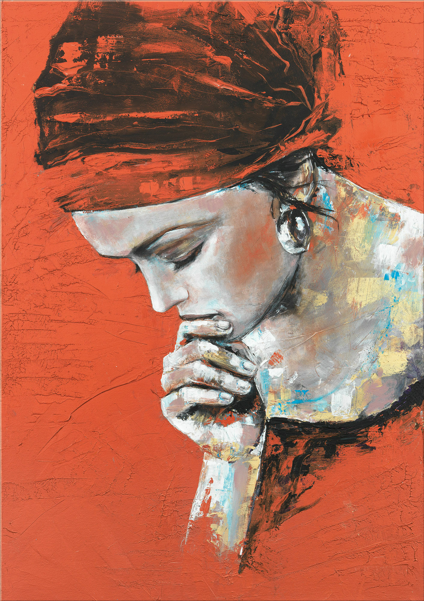 Picture "Lost in Thought", on stretcher frame by Anna Graba