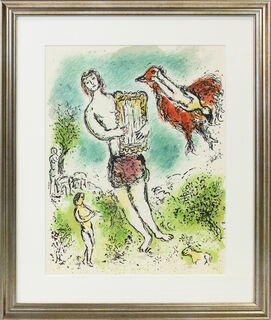 Bild "Die Odyssee - Theoclymenus" (1989), gerahmt von Marc Chagall