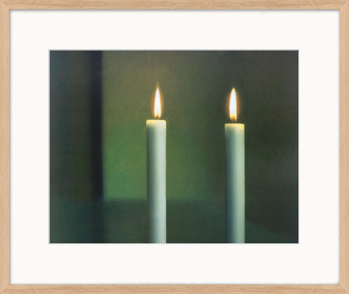 Tableau "Deux bougies" (1982), version naturelle encadrée de Gerhard Richter