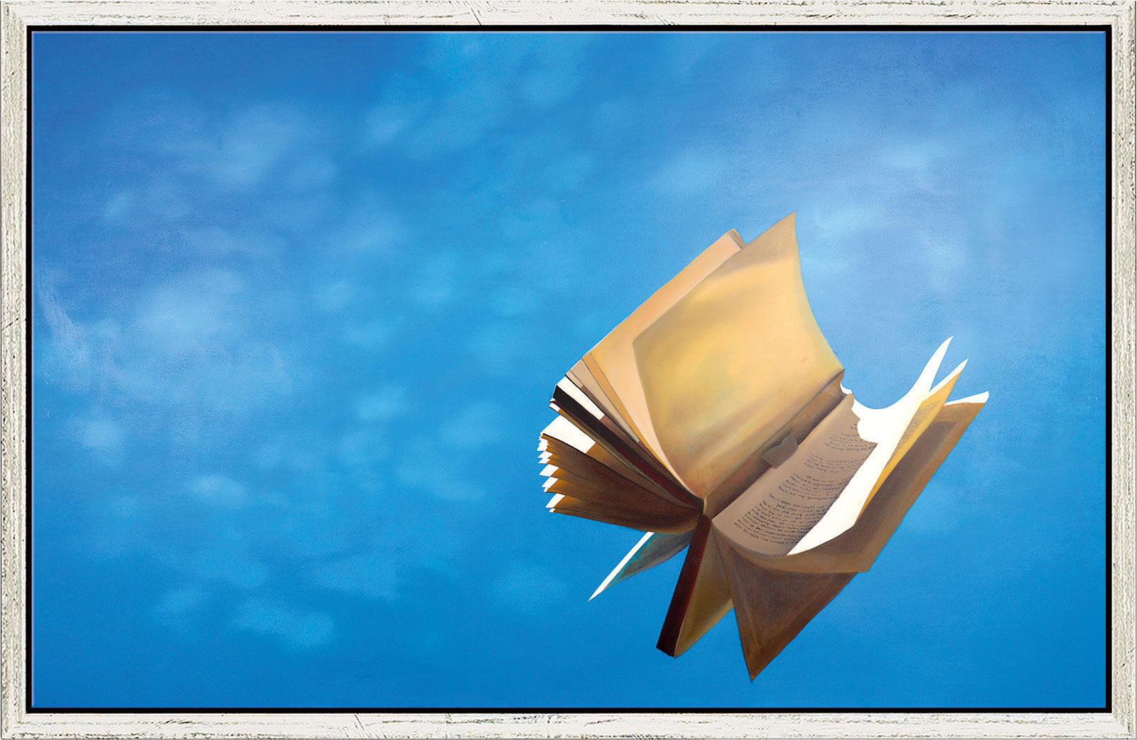 Bild "Das fliegende Buch", gerahmt von Andreas Weische