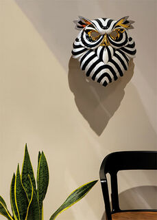 Wall object "Owl Mask Black and Gold", porcelain by Lladró