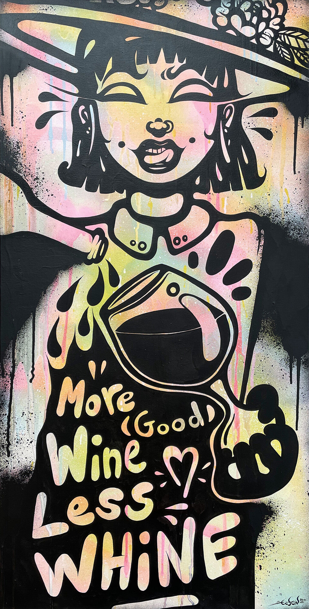Picture "More (good) Wine, less Whine" (2022) (Unique piece) by Ewen Gur
