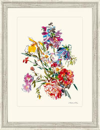 Quadro "Fiore d'estate con iris e peonia", 1971, incorniciato