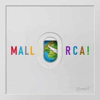 3D-Bild "MALLORCA AUS DEM FLUGZEUGFENSTER", gerahmt