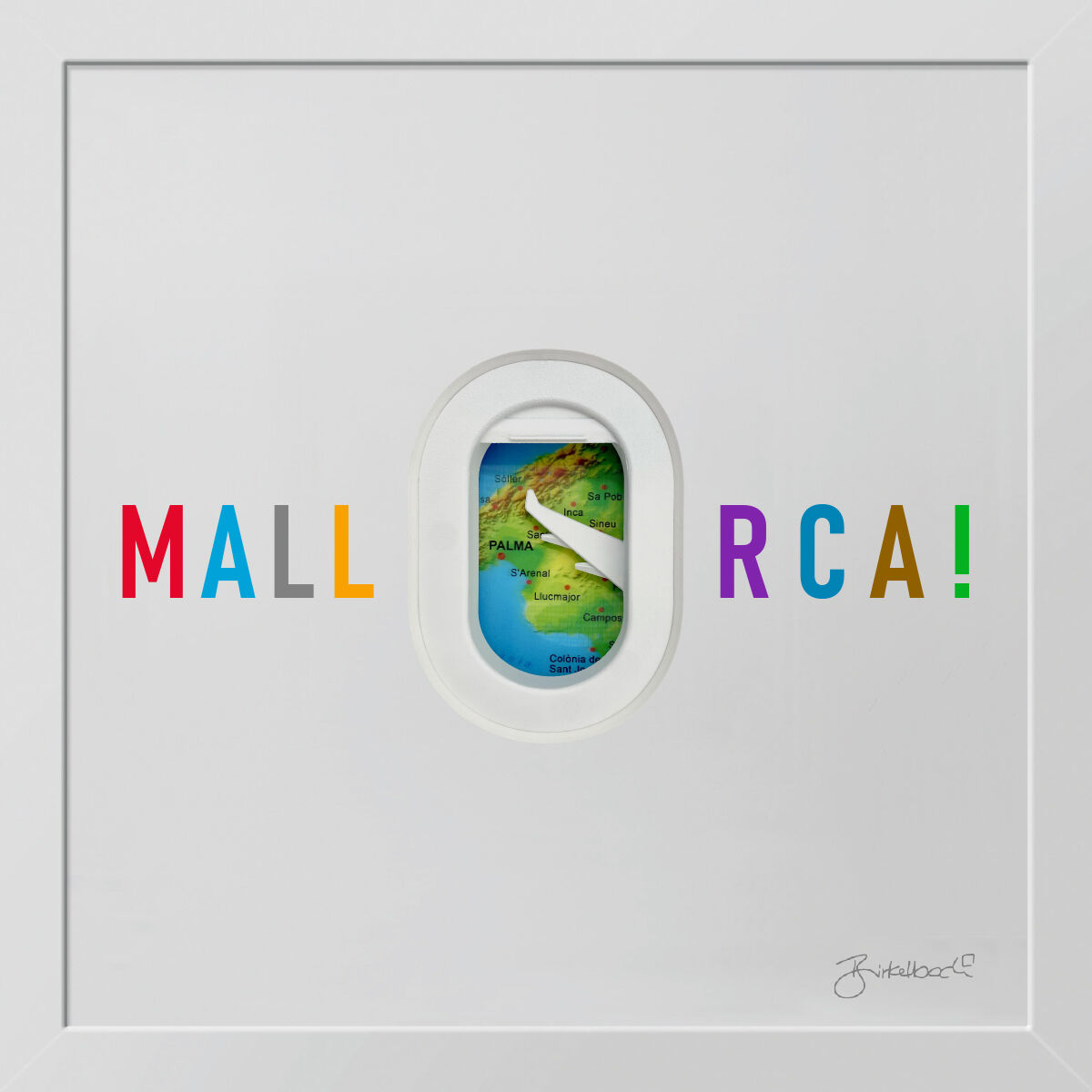 3D-bild ”MALLORCA FRÅN LUFTEN”, inramad av Ralf Birkelbach