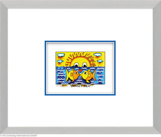 Tableau 3D « SUNSET SEA » (2025), encadré