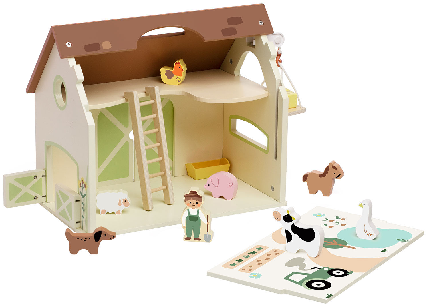 Holzspielzeug-Set "Bauernhof Vintage" (17-teilig, für Kinder ab 3 Jahren) von Kid's Concept