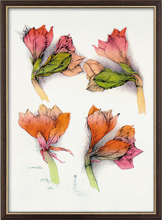 Picture "Four Amaryllis", framed