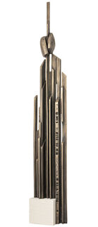 Skulptur "Lineair", Bronze auf Stein von Guy Buseyne