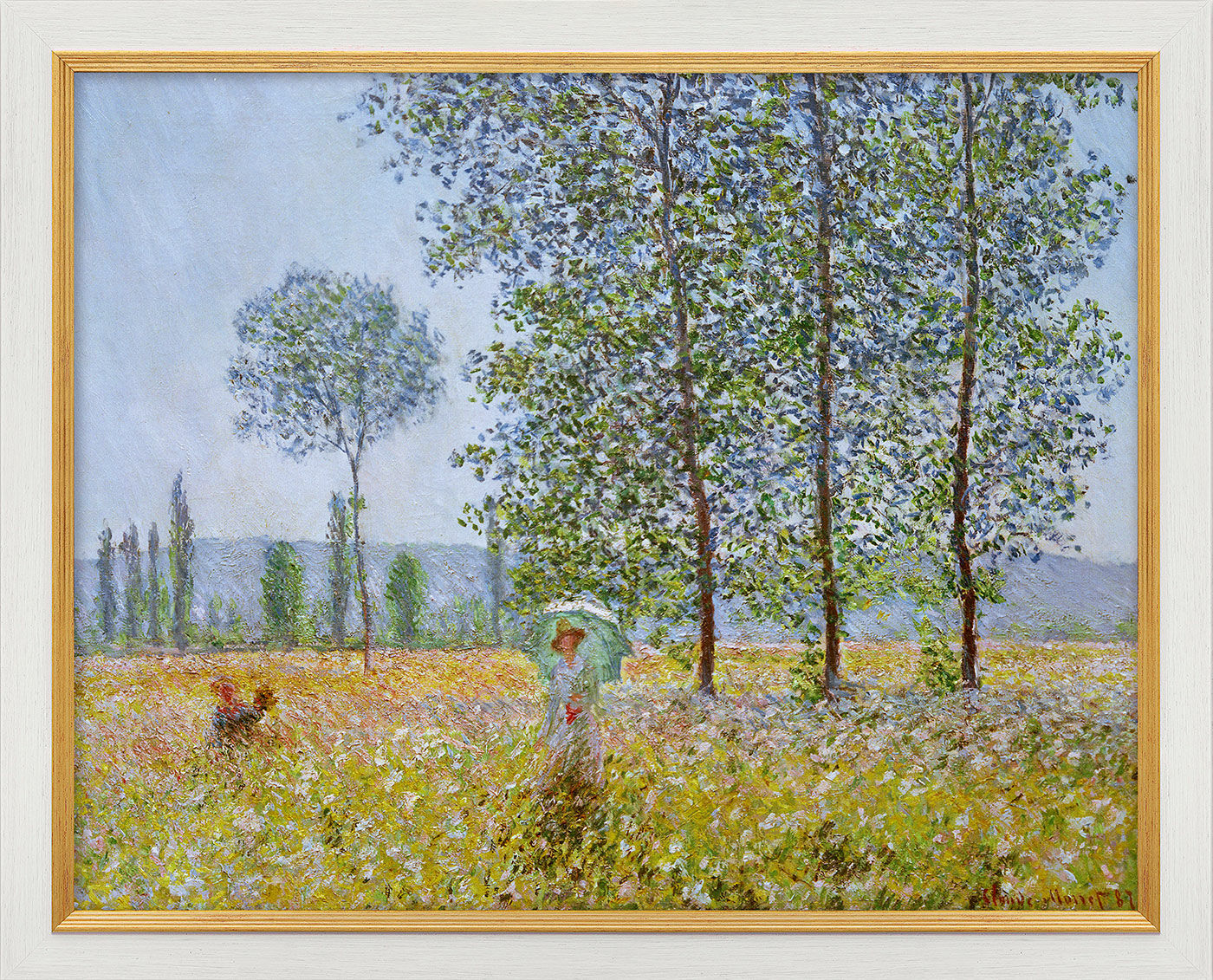 Tableau "Champs au printemps" (1887), encadré von Claude Monet