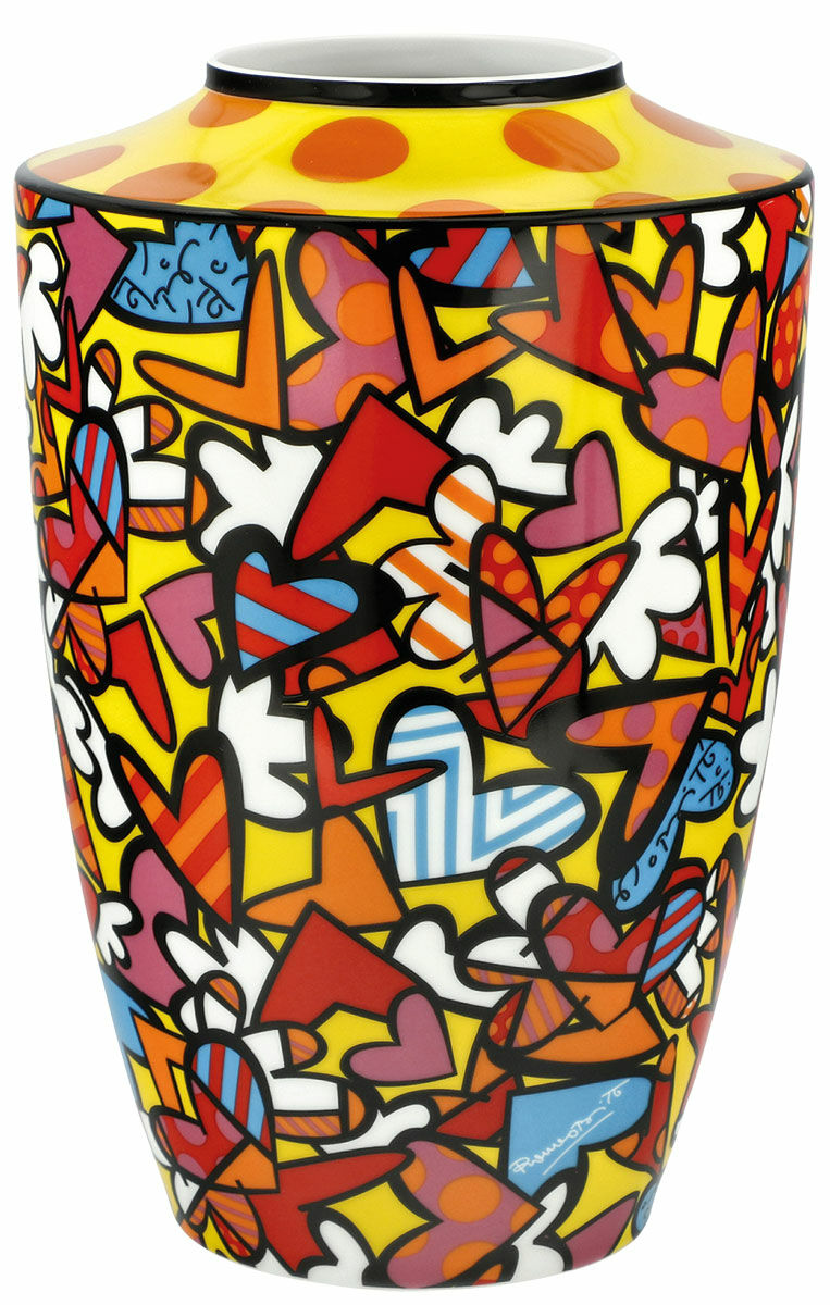 Porcelain vase "All We Need Is Love" (small version, heigth 24 cm) by Romero Britto