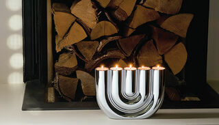 Teelichthalter "Double U" (ohne Kerzen), Chrom von Philippi