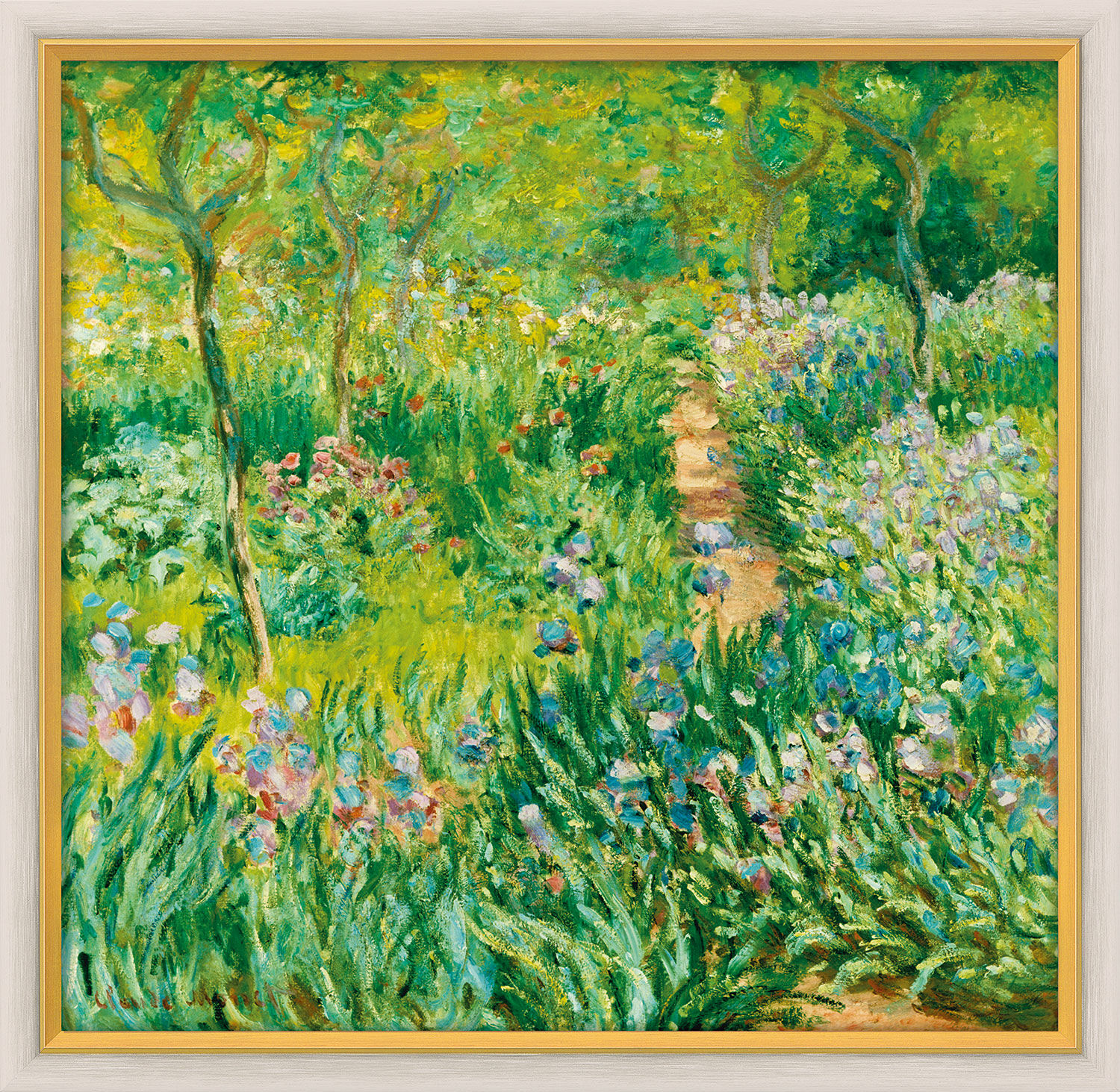 Bild "Der Frühling in Giverny" (1900), gerahmt von Claude Monet