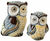 Set of 2 ceramic figures "Owl Mother with Young One"