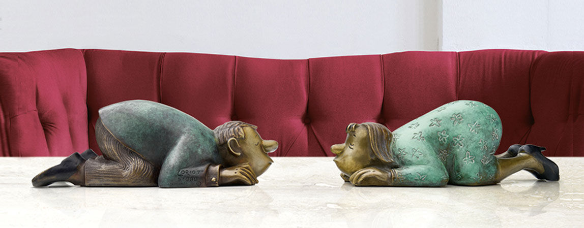 Skulpturenpaar "Szenen einer Ehe, Sie & Er", Version in Bronze von Loriot