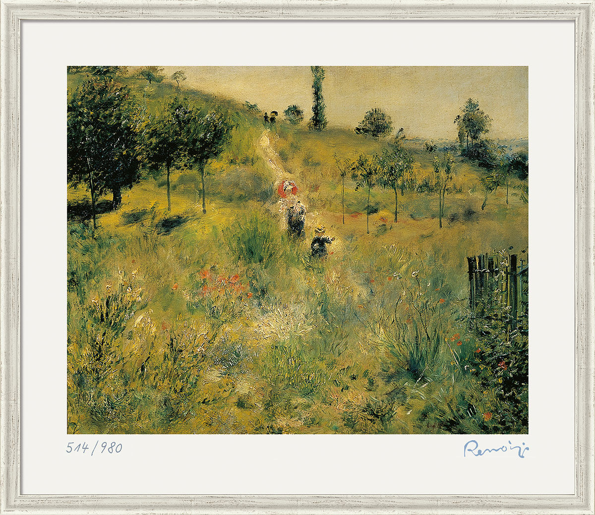 Bild "Weg durch die Wiesen" (1876/77), gerahmt von Auguste Renoir