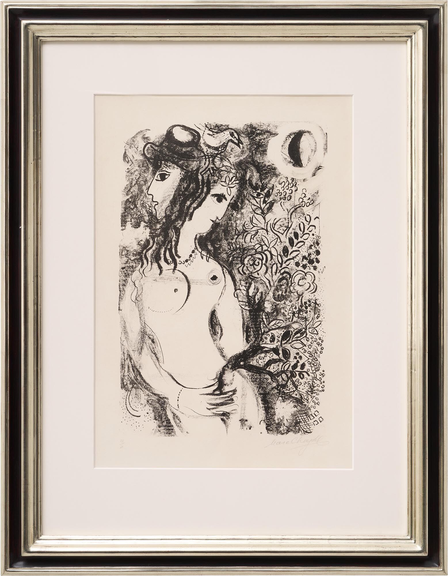 Picture "Couple à l'oiseau" (1959) by Marc Chagall