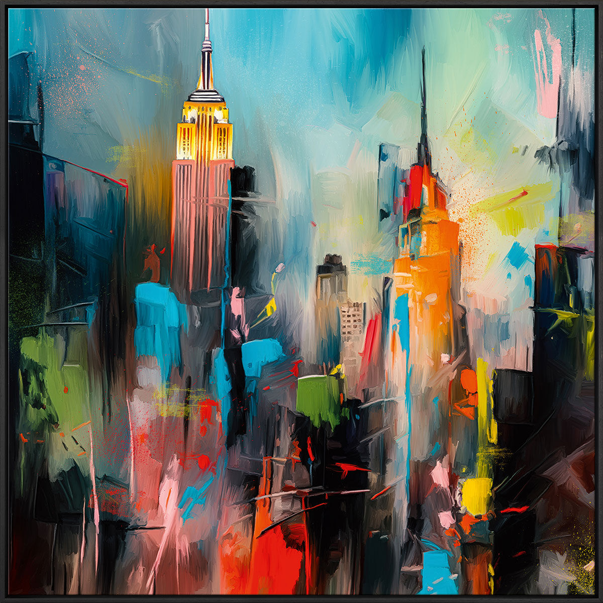 Bild "New York Colors" (2023), Version schwarz gerahmt von Holger Mühlbauer-Gardemin