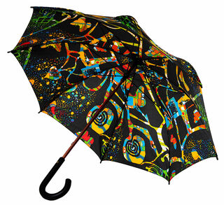 Stick umbrella "Dark-Colourful"
