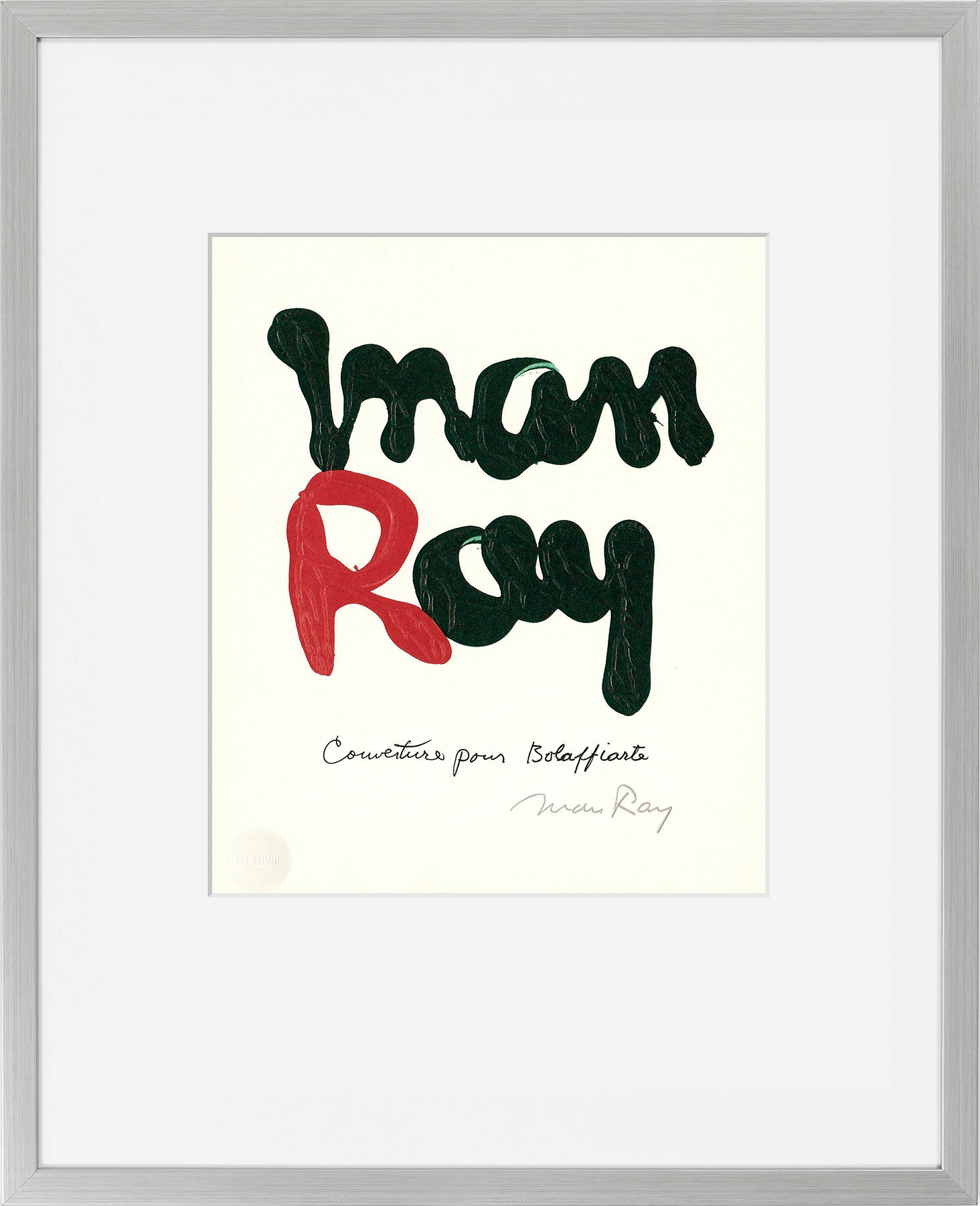 Bild "Der Buchstabe R", gerahmt von Man Ray