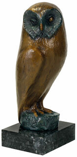 Sculpture "Owl", bronze collé