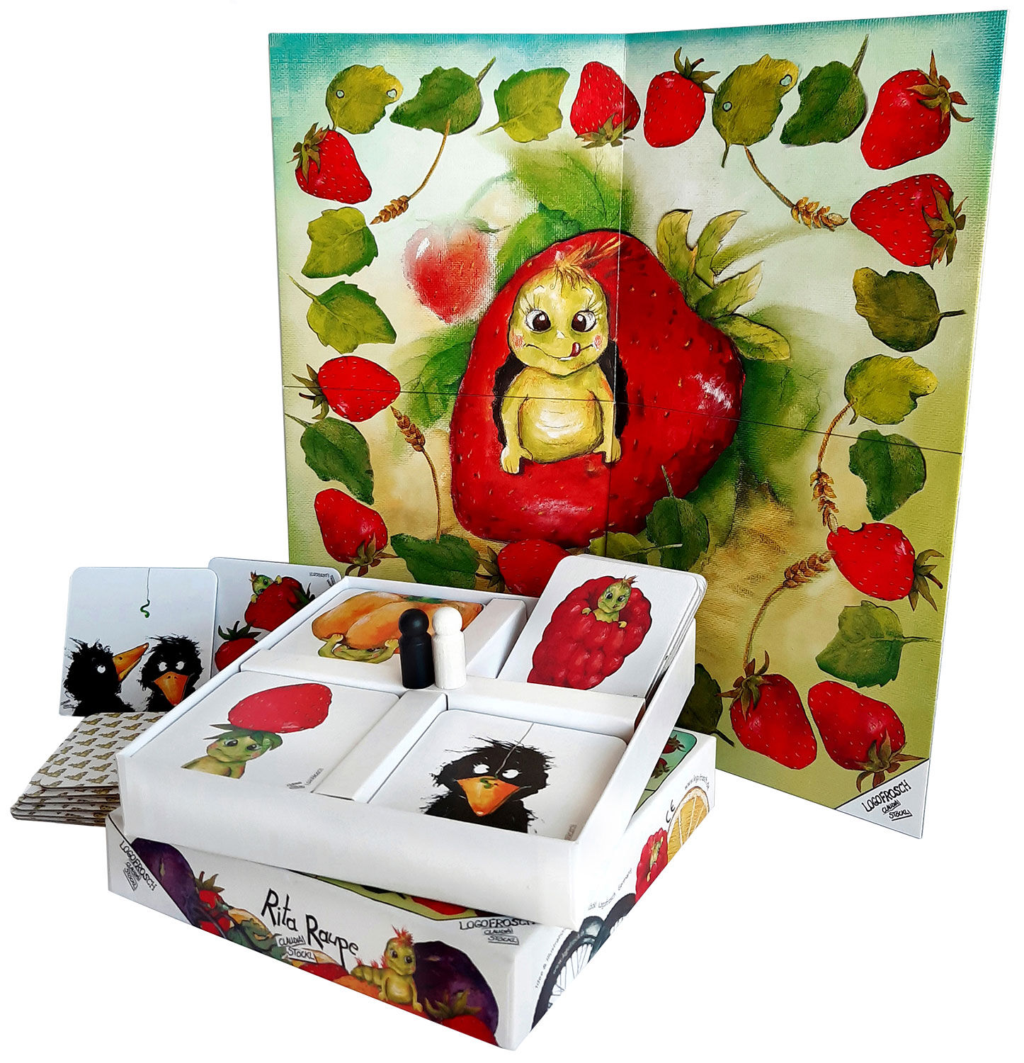 Jeu de cartes et de cartons "Rita Raupe" (pour les enfants à partir de 4 ans) de Logofrosch