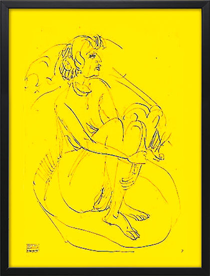Bild "Akt sitzendes Modell", gerahmt von Ernst Ludwig Kirchner